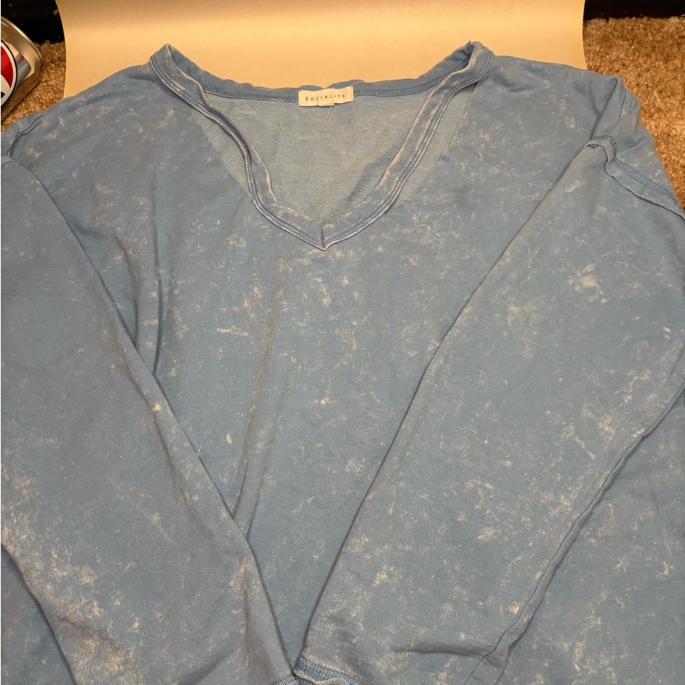 Soft Surroundings Sky Blue V-Neck Shirt